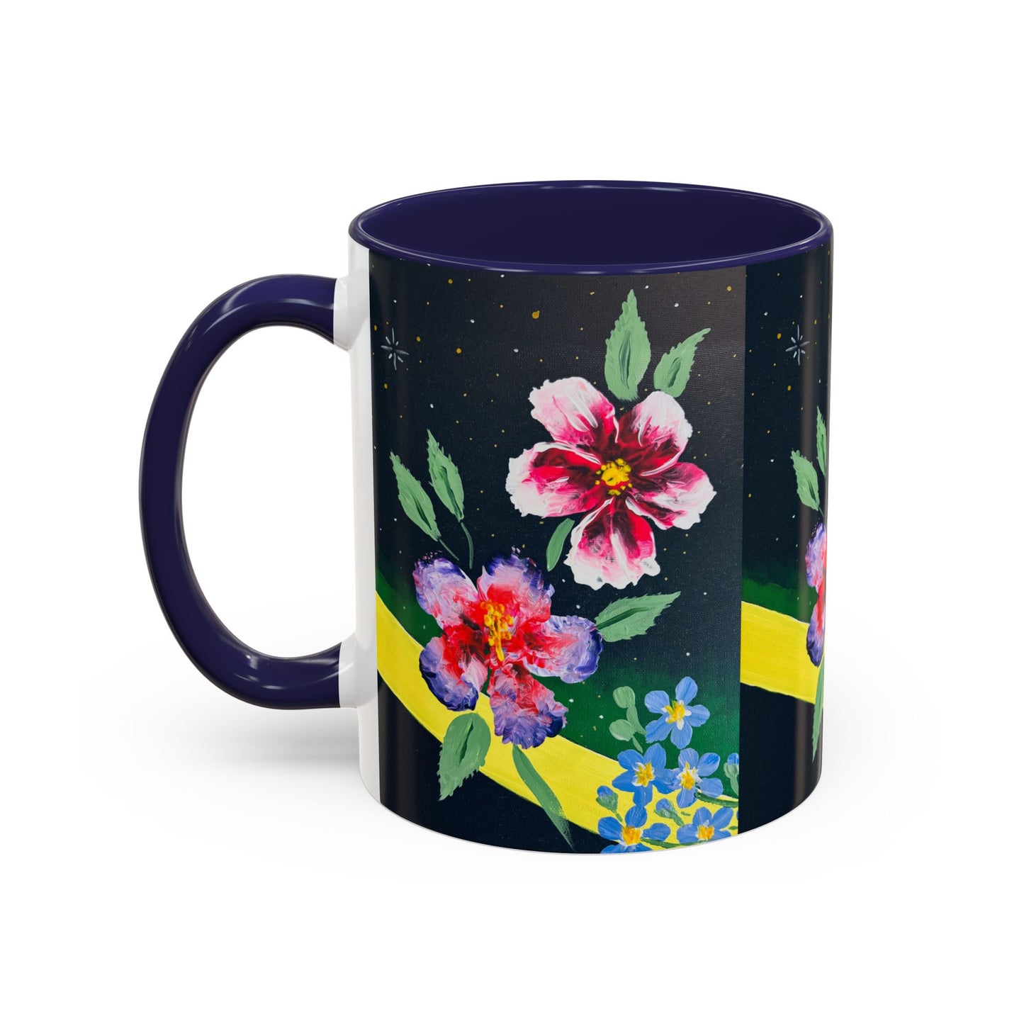 Floral Night Sky Coffee Mug - Elegant Floral Accent Mug for Tea Lovers, Unique Gift, Home Decor, Party Favors, Mother's Day, Birthday
