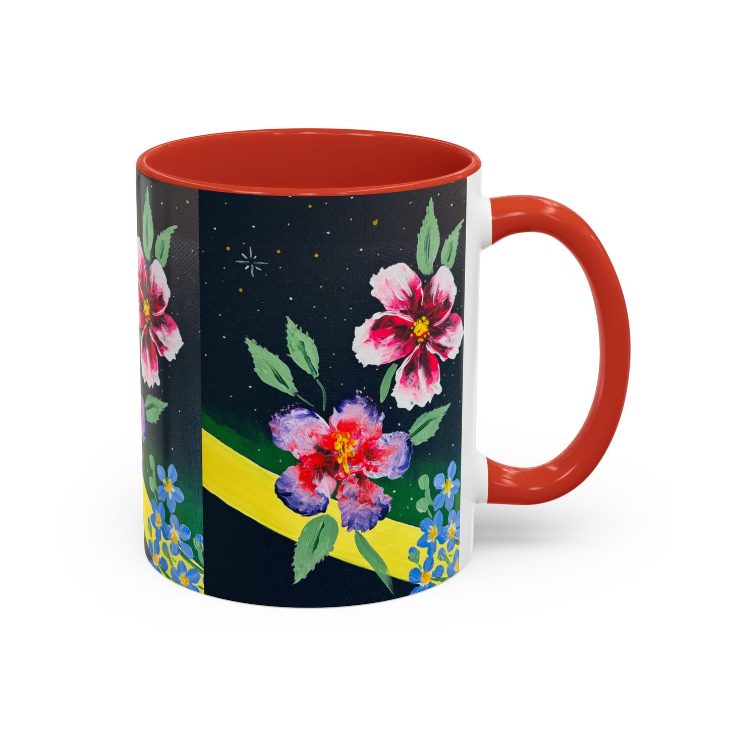 Floral Night Sky Coffee Mug - Elegant Floral Accent Mug for Tea Lovers, Unique Gift, Home Decor, Party Favors, Mother's Day, Birthday