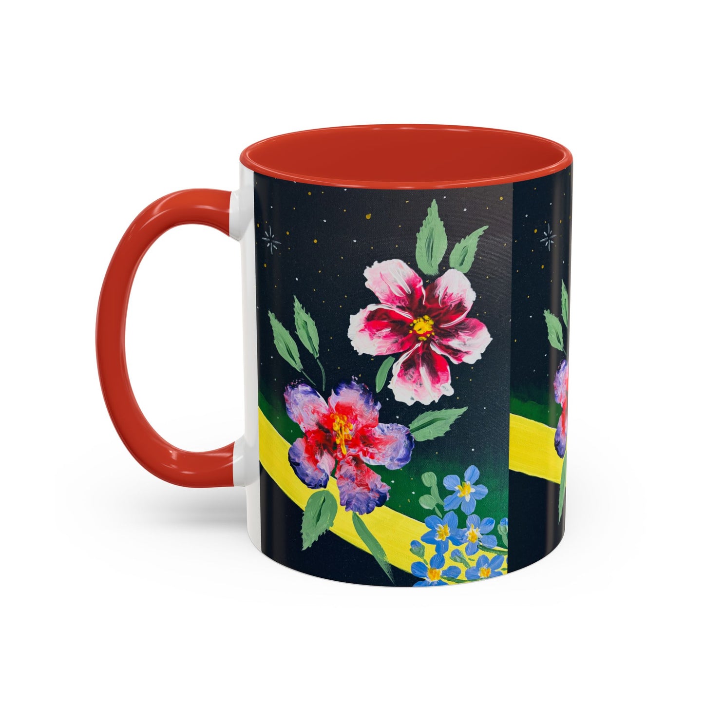 Floral Night Sky Coffee Mug - Elegant Floral Accent Mug for Tea Lovers, Unique Gift, Home Decor, Party Favors, Mother's Day, Birthday