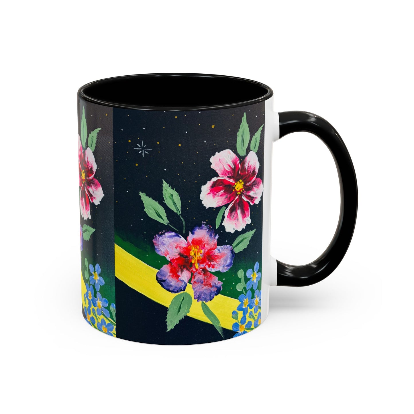 Floral Night Sky Coffee Mug - Elegant Floral Accent Mug for Tea Lovers, Unique Gift, Home Decor, Party Favors, Mother's Day, Birthday