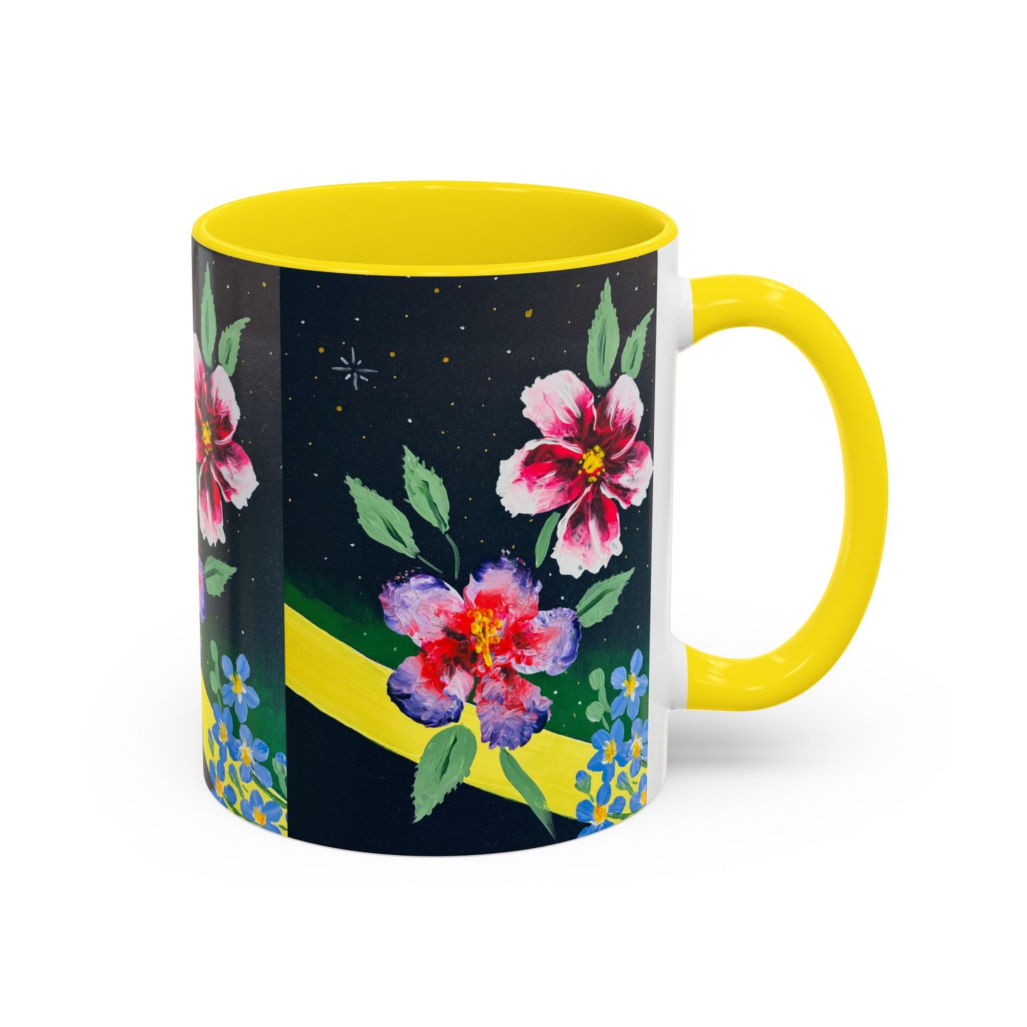 Floral Night Sky Coffee Mug - Elegant Floral Accent Mug for Tea Lovers, Unique Gift, Home Decor, Party Favors, Mother's Day, Birthday
