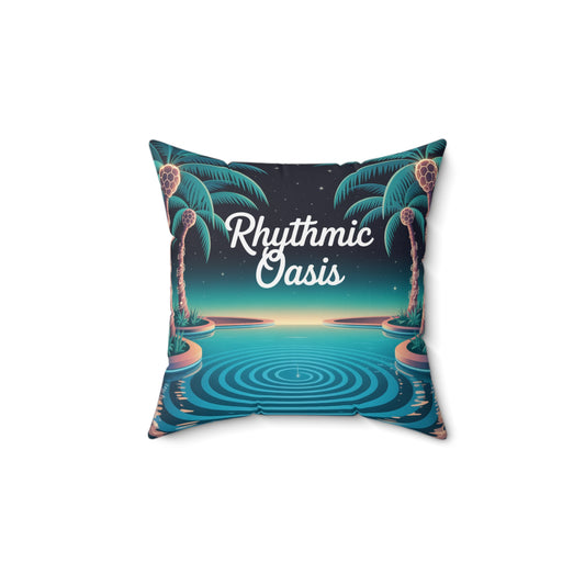 Tropical Square Pillow, Rhythmic Oasis Decor, Beach Vibes Cushions, Summer Home Accessory, Relaxing Atmosphere