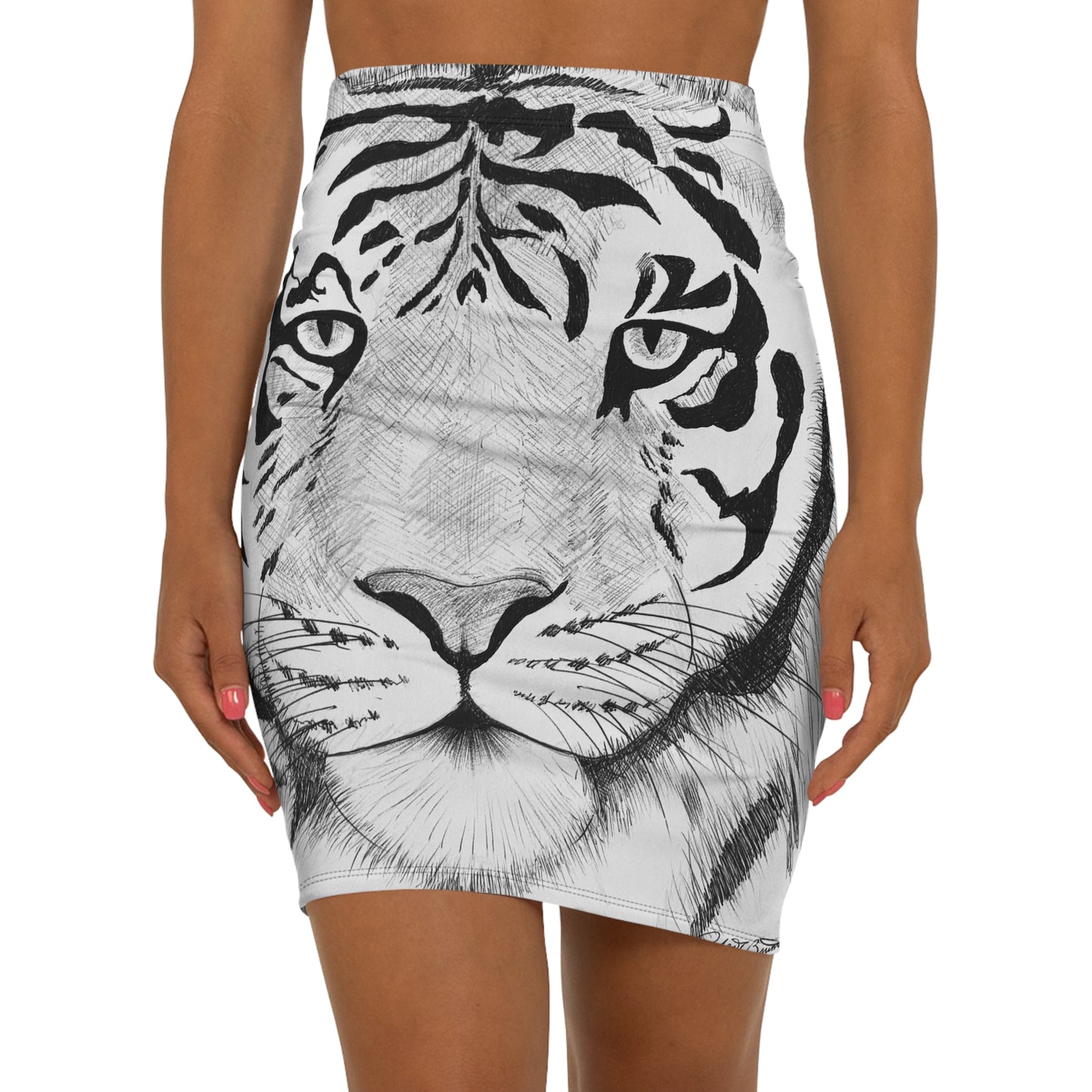 Women’s Tiger Print Pencil Skirt | Stylish Office Wear, Animal Lover Fashion, Unique Gift, Trendy Skirt, Everyday Chic Outfit