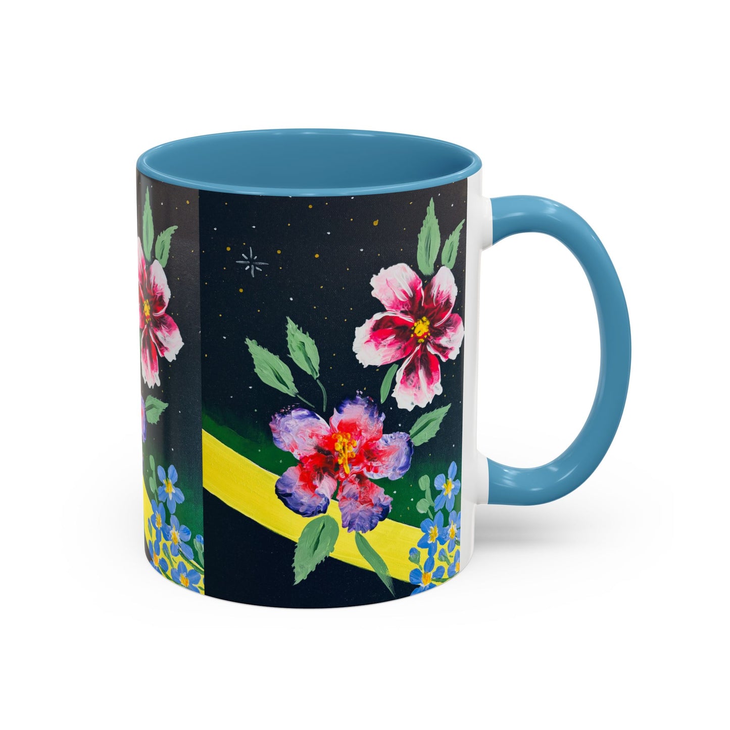 Floral Night Sky Coffee Mug - Elegant Floral Accent Mug for Tea Lovers, Unique Gift, Home Decor, Party Favors, Mother's Day, Birthday