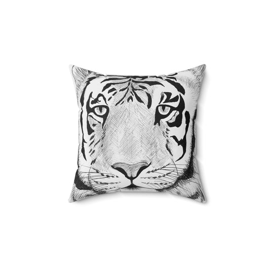 Tiger-Themed Decorative Pillow, Art Decor, Animal Cushion, Home Accent, Gift for Wildlife Lovers, Fun Living Room Decor