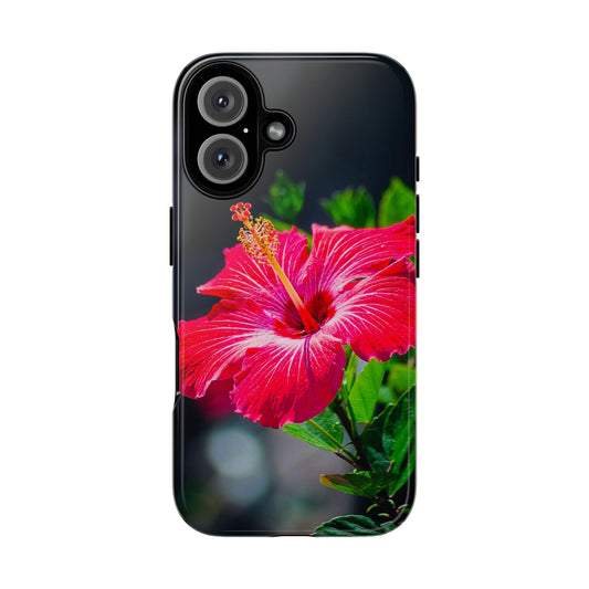Tough Cases: Vibrant Hibiscus Flower Phone Case, Floral Phone Cover, Tropical Phone Accessory, Gift for Flower Lovers, Nature-Inspired Tech