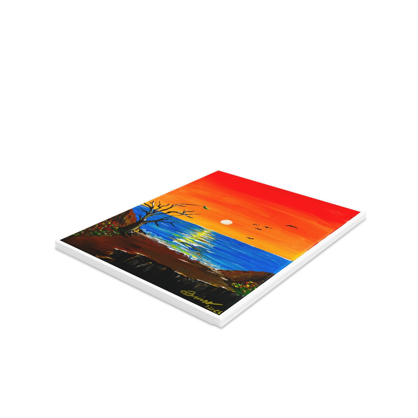 Sunset Greeting Cards, Beautiful Art Cards, Stationery Set, Unique Thank You Cards, Blank Note Cards, Colorful Birthday Cards