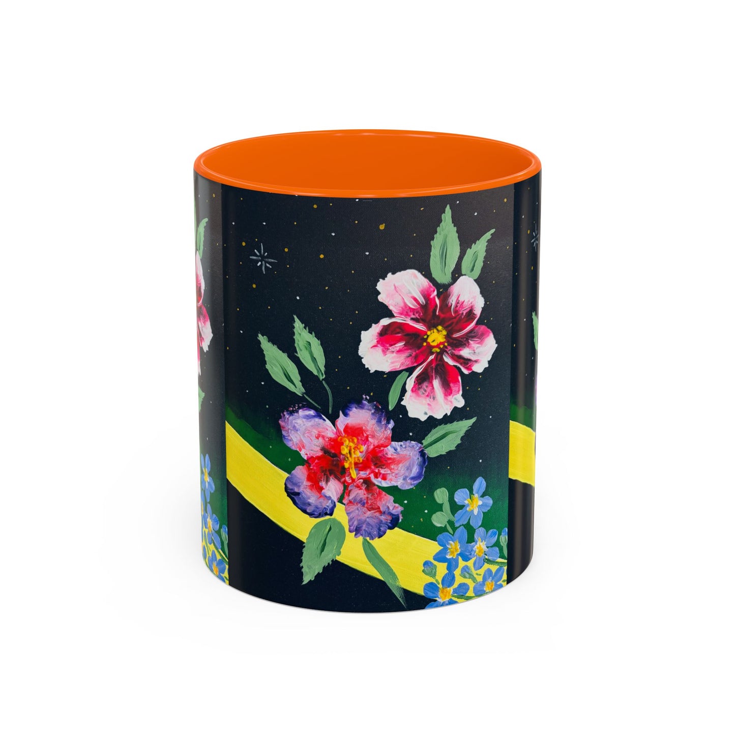 Floral Night Sky Coffee Mug - Elegant Floral Accent Mug for Tea Lovers, Unique Gift, Home Decor, Party Favors, Mother's Day, Birthday