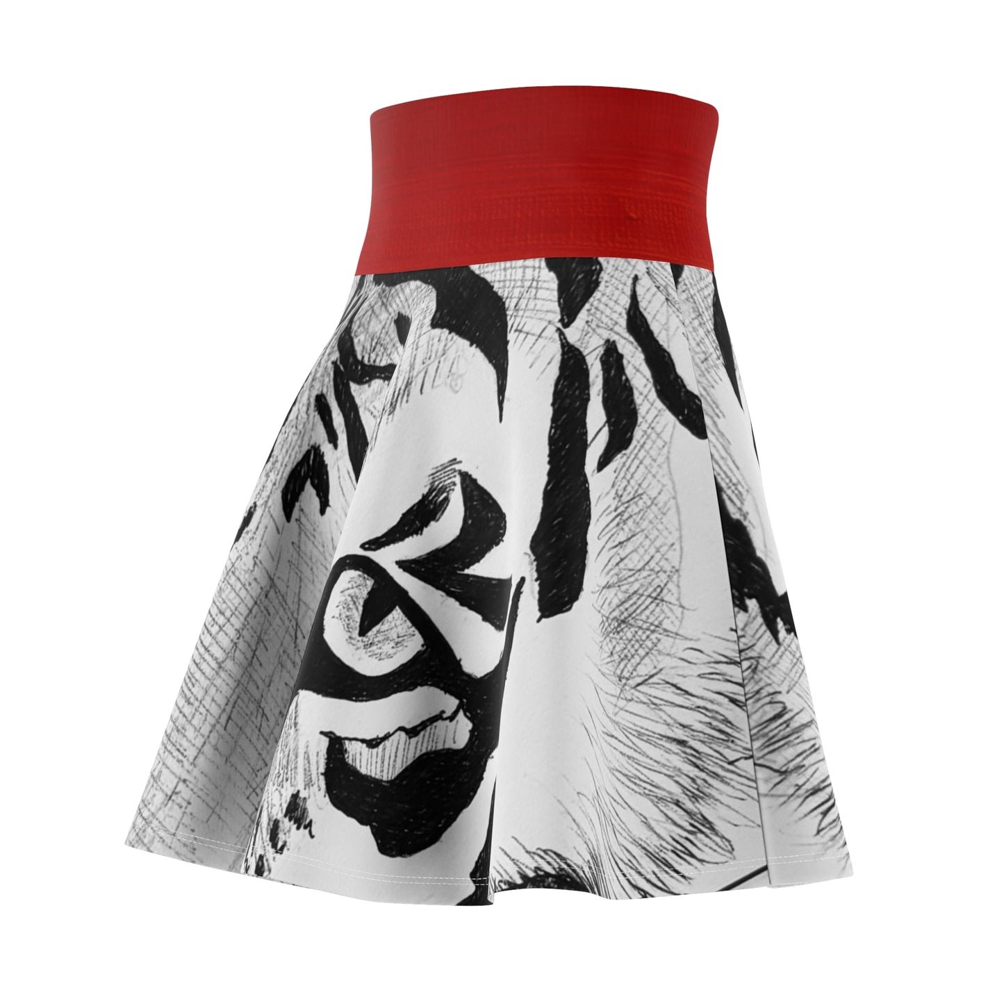 Women's Tiger Print Skater Skirt, AOP Patterned Skirt, Summer Fashion, Casual Wear, Animal Print Skirt