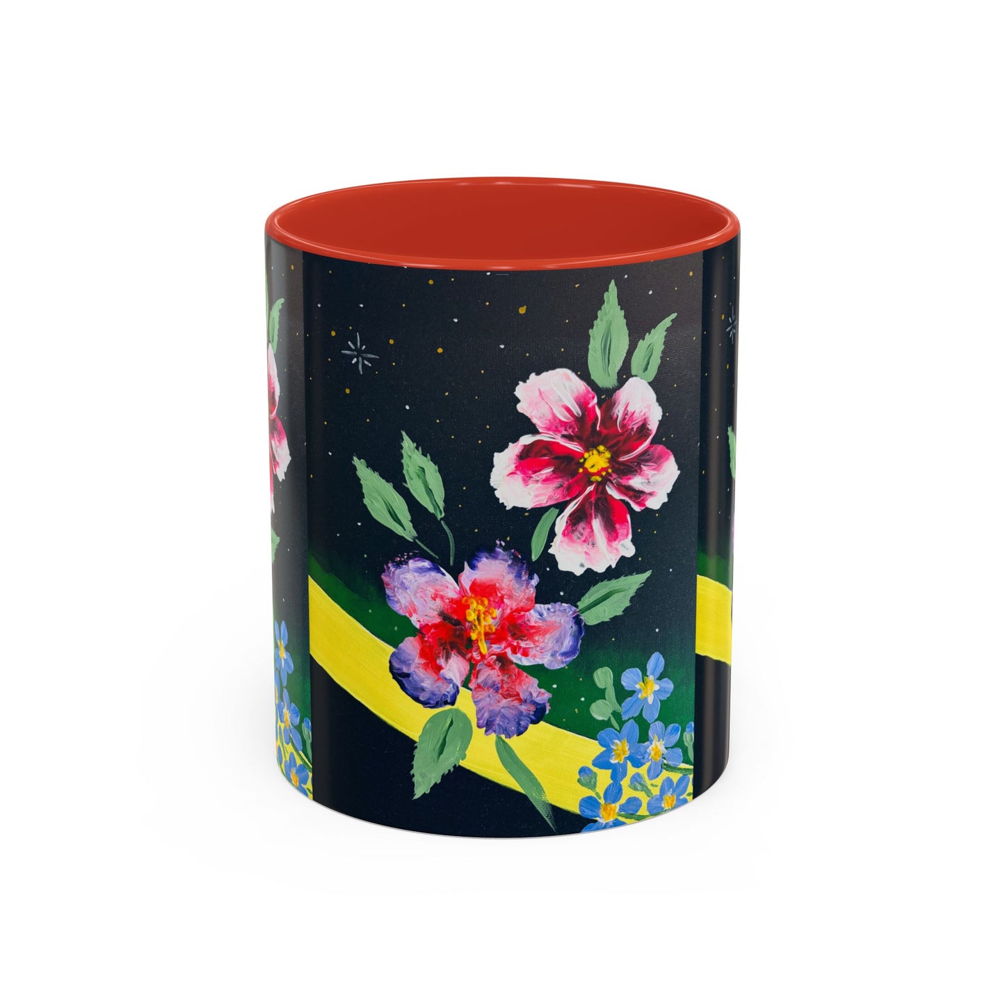 Floral Night Sky Coffee Mug - Elegant Floral Accent Mug for Tea Lovers, Unique Gift, Home Decor, Party Favors, Mother's Day, Birthday