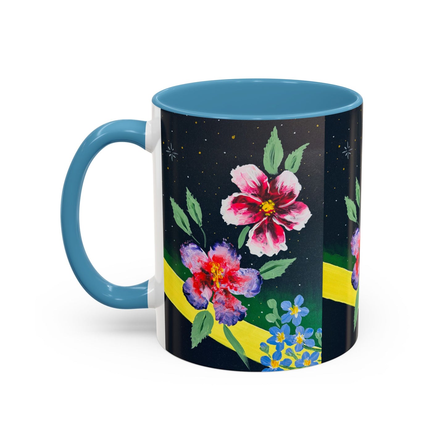 Floral Night Sky Coffee Mug - Elegant Floral Accent Mug for Tea Lovers, Unique Gift, Home Decor, Party Favors, Mother's Day, Birthday