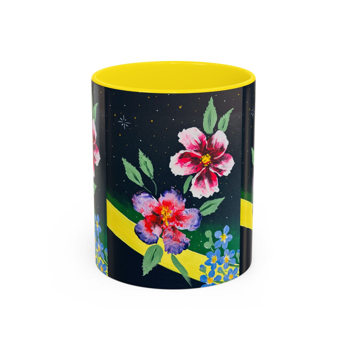 Floral Night Sky Coffee Mug - Elegant Floral Accent Mug for Tea Lovers, Unique Gift, Home Decor, Party Favors, Mother's Day, Birthday