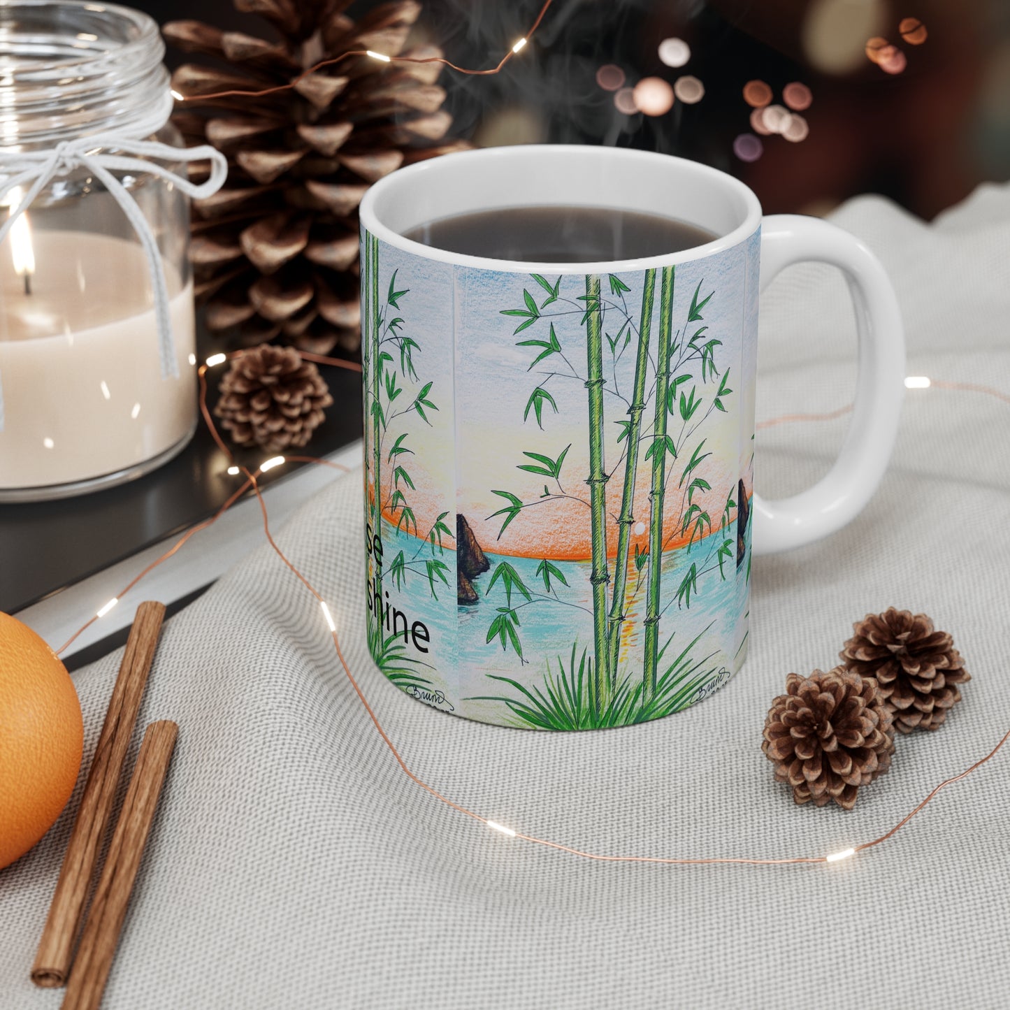 Nature-Inspired Motivational Mug, Coffee Cup for Positive Vibes, Gift for Tea Lovers, Office Decor, Inspirational Quote