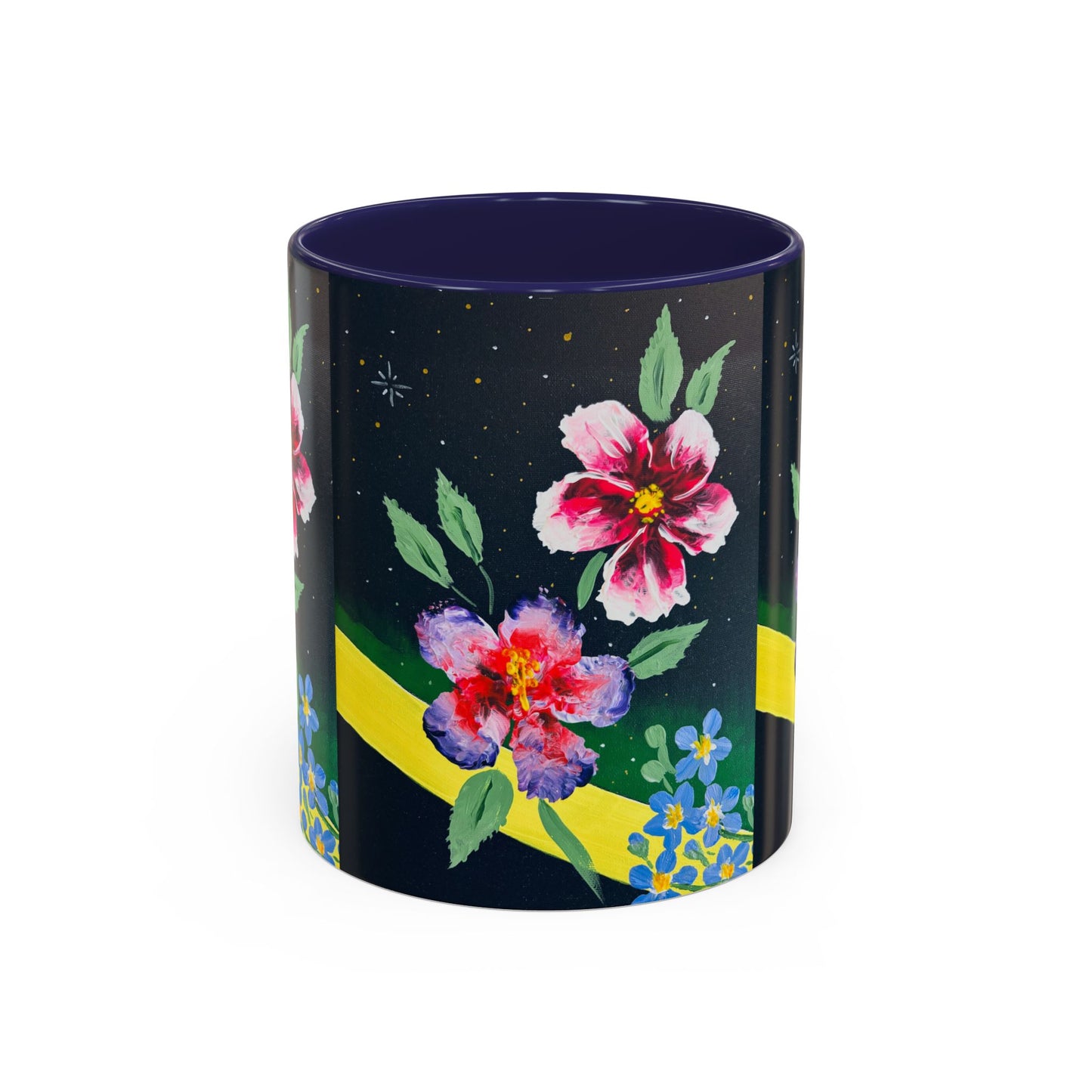 Floral Night Sky Coffee Mug - Elegant Floral Accent Mug for Tea Lovers, Unique Gift, Home Decor, Party Favors, Mother's Day, Birthday