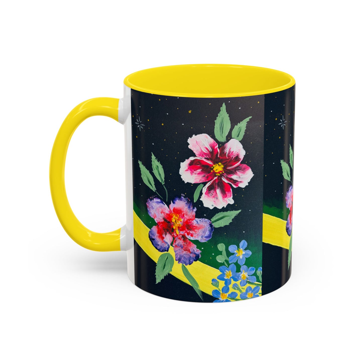 Floral Night Sky Coffee Mug - Elegant Floral Accent Mug for Tea Lovers, Unique Gift, Home Decor, Party Favors, Mother's Day, Birthday