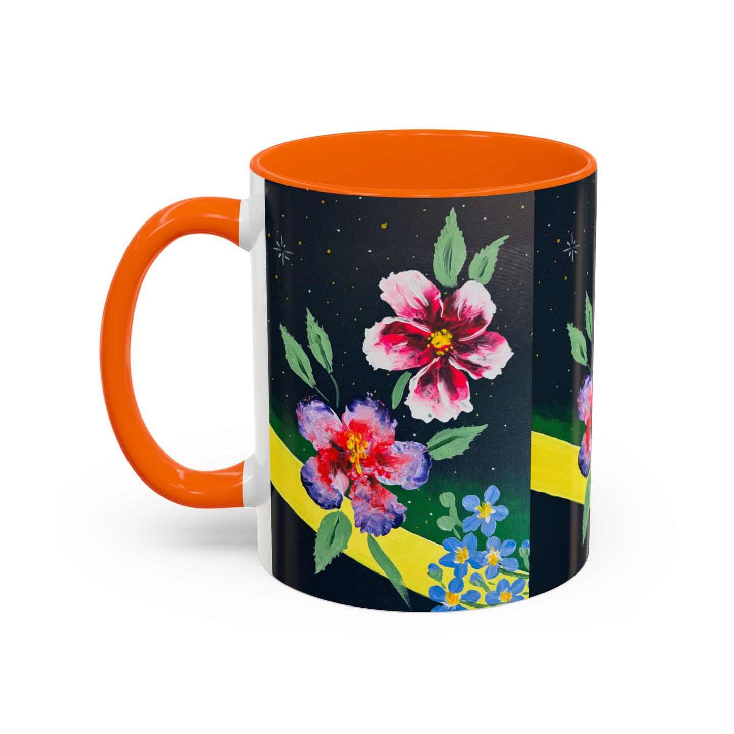 Floral Night Sky Coffee Mug - Elegant Floral Accent Mug for Tea Lovers, Unique Gift, Home Decor, Party Favors, Mother's Day, Birthday
