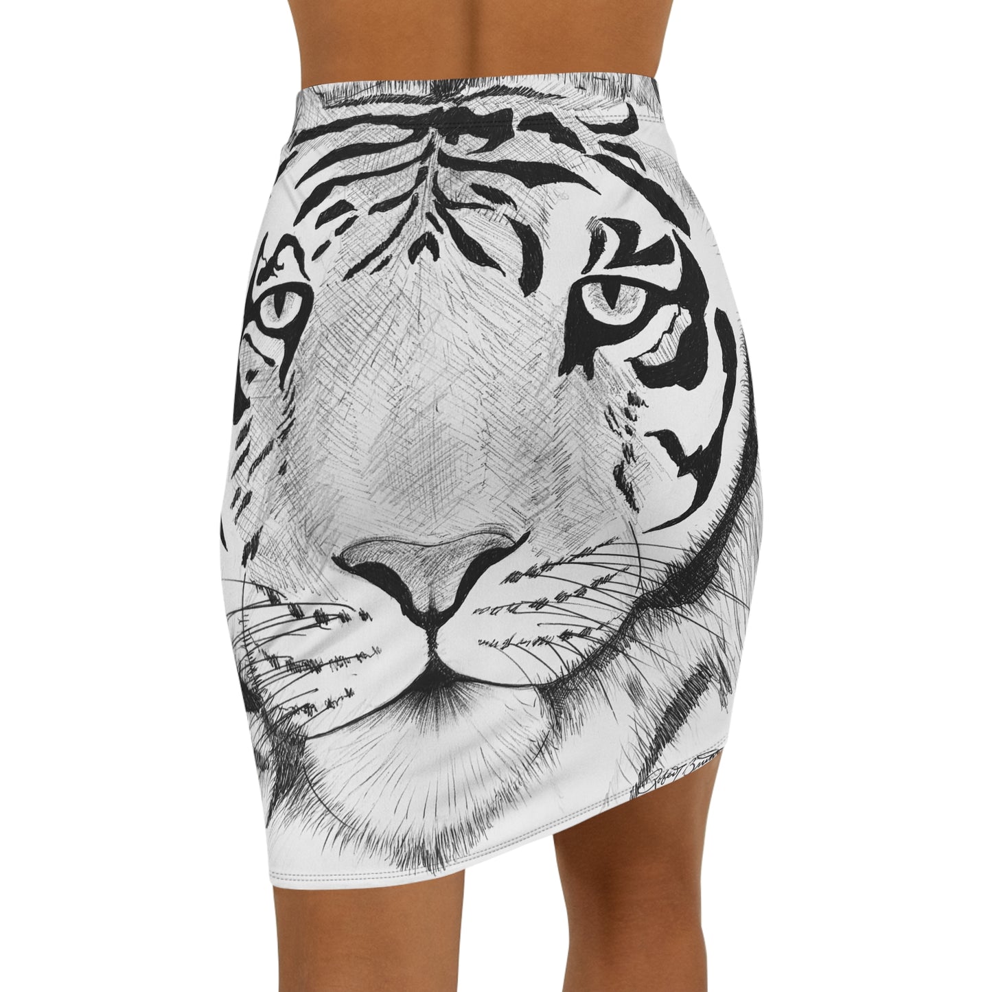 Women’s Tiger Print Pencil Skirt | Stylish Office Wear, Animal Lover Fashion, Unique Gift, Trendy Skirt, Everyday Chic Outfit