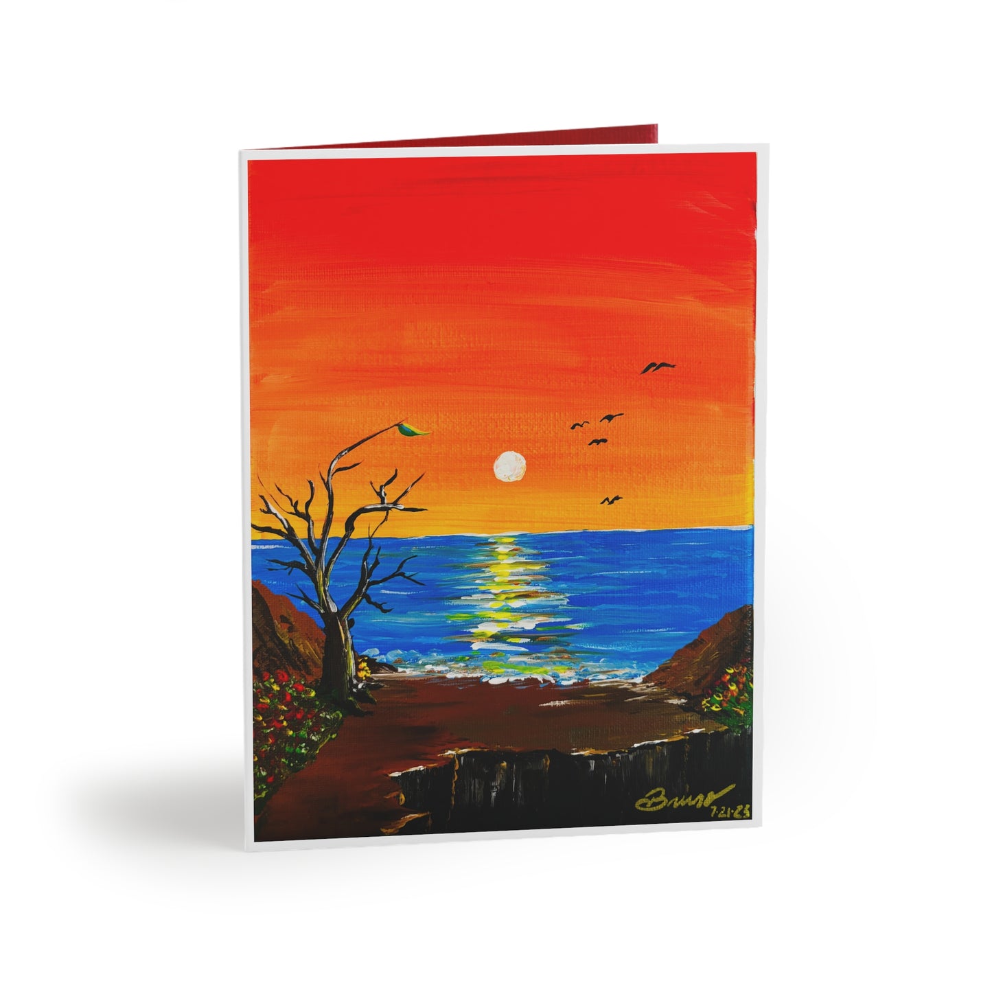 Sunset Greeting Cards, Beautiful Art Cards, Stationery Set, Unique Thank You Cards, Blank Note Cards, Colorful Birthday Cards