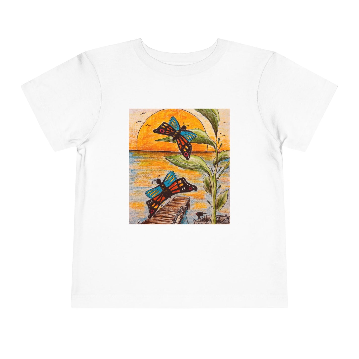 Colorful Butterfly Toddler Tee, Cute Kids' Shirt, Summer Outfit, Birthday Gift, Outdoor Playwear, Nature-Inspired Clothing