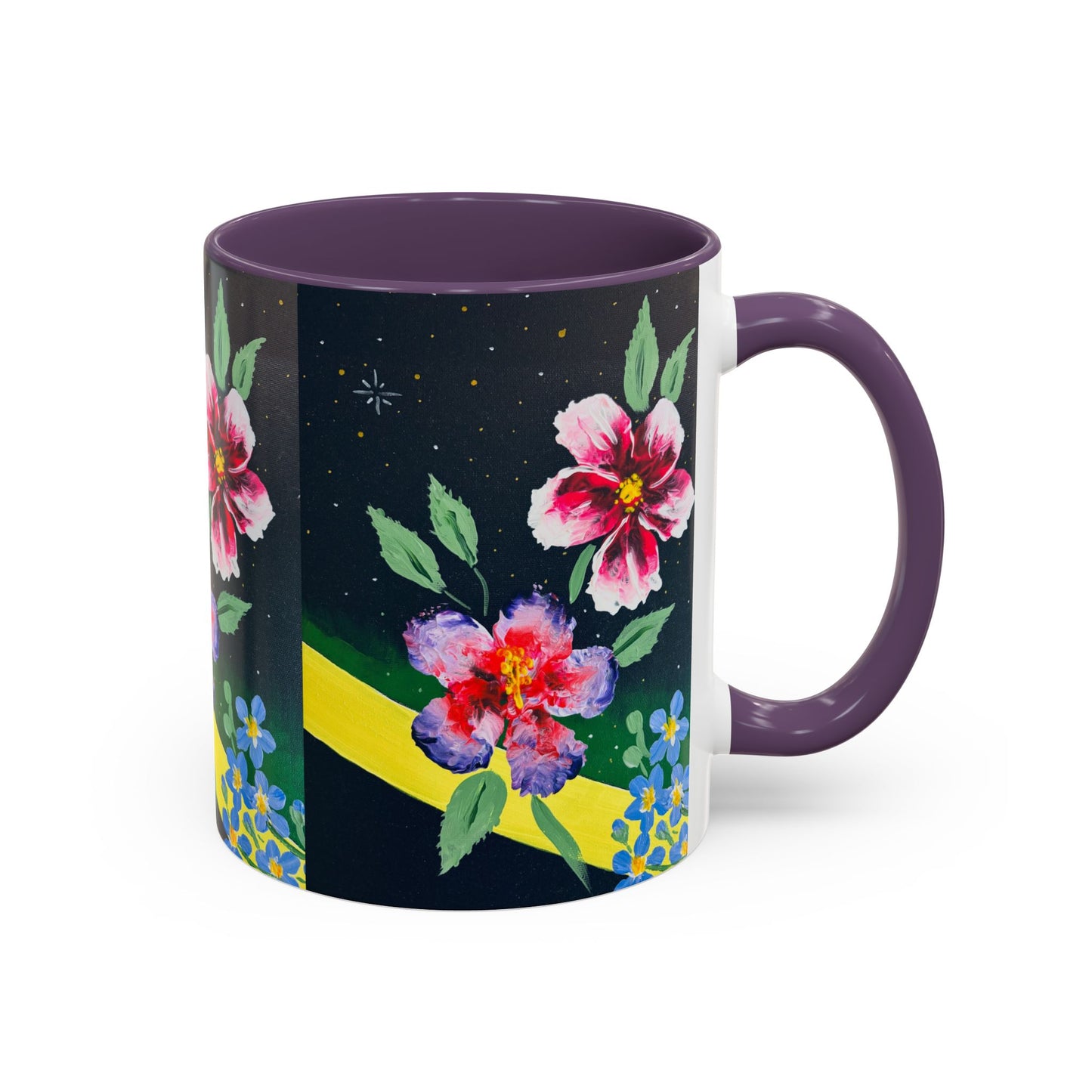 Floral Night Sky Coffee Mug - Elegant Floral Accent Mug for Tea Lovers, Unique Gift, Home Decor, Party Favors, Mother's Day, Birthday
