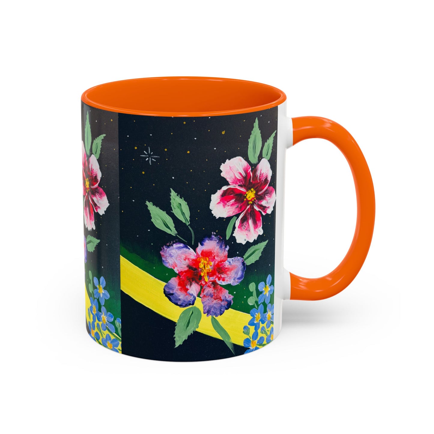 Floral Night Sky Coffee Mug - Elegant Floral Accent Mug for Tea Lovers, Unique Gift, Home Decor, Party Favors, Mother's Day, Birthday