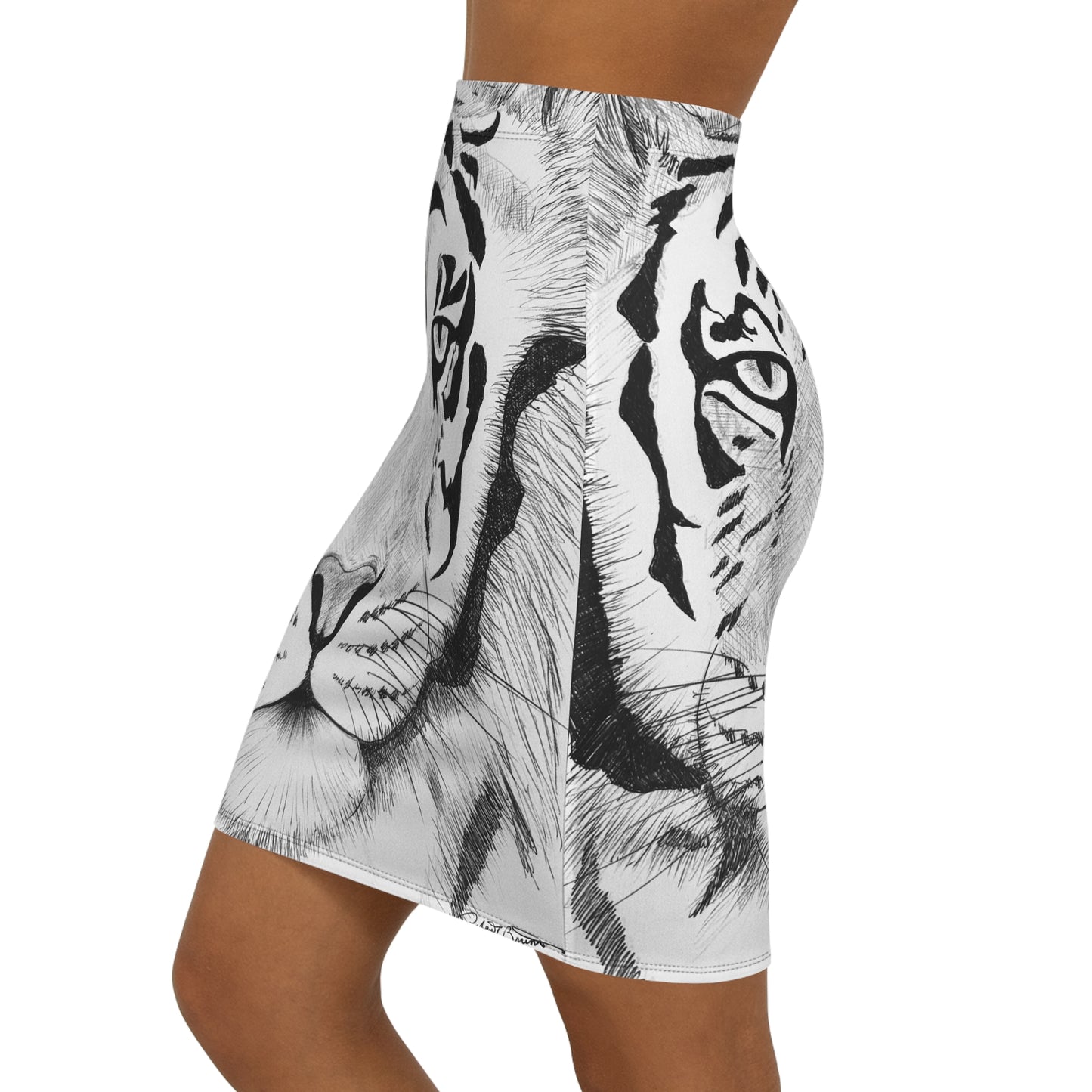 Women’s Tiger Print Pencil Skirt | Stylish Office Wear, Animal Lover Fashion, Unique Gift, Trendy Skirt, Everyday Chic Outfit