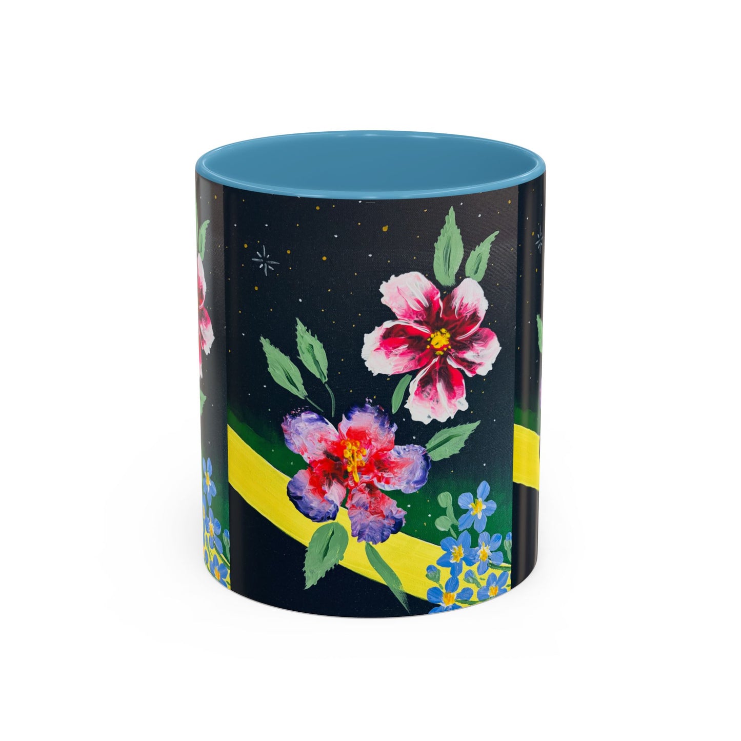 Floral Night Sky Coffee Mug - Elegant Floral Accent Mug for Tea Lovers, Unique Gift, Home Decor, Party Favors, Mother's Day, Birthday