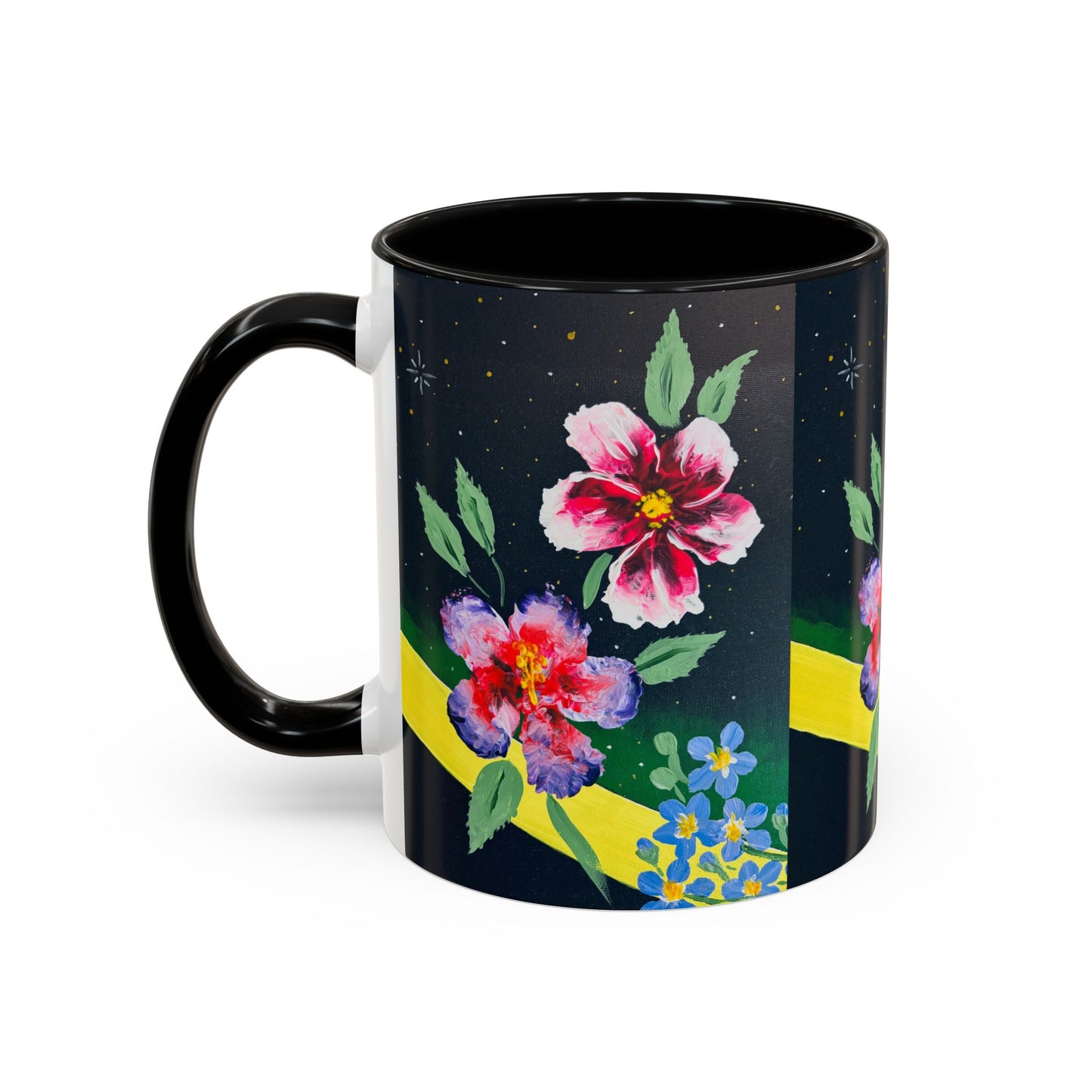Floral Night Sky Coffee Mug - Elegant Floral Accent Mug for Tea Lovers, Unique Gift, Home Decor, Party Favors, Mother's Day, Birthday