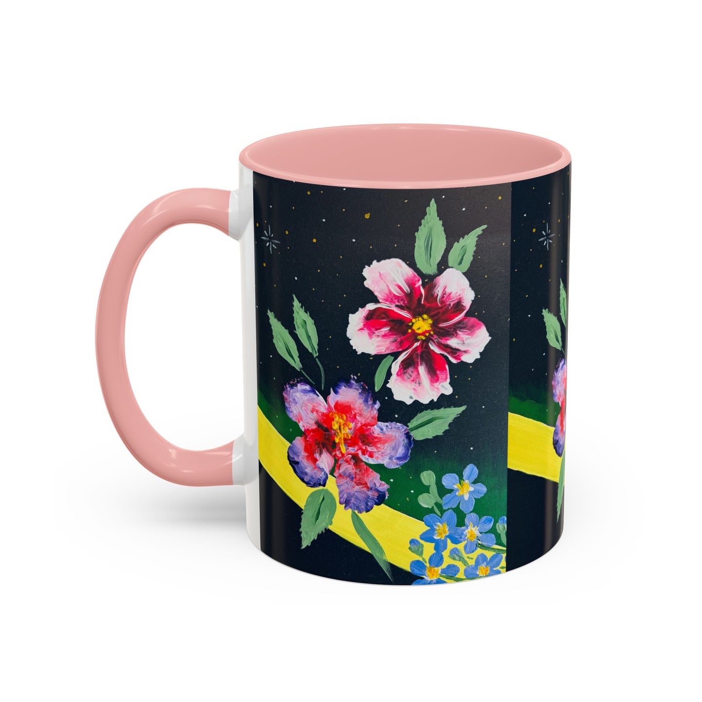 Floral Night Sky Coffee Mug - Elegant Floral Accent Mug for Tea Lovers, Unique Gift, Home Decor, Party Favors, Mother's Day, Birthday
