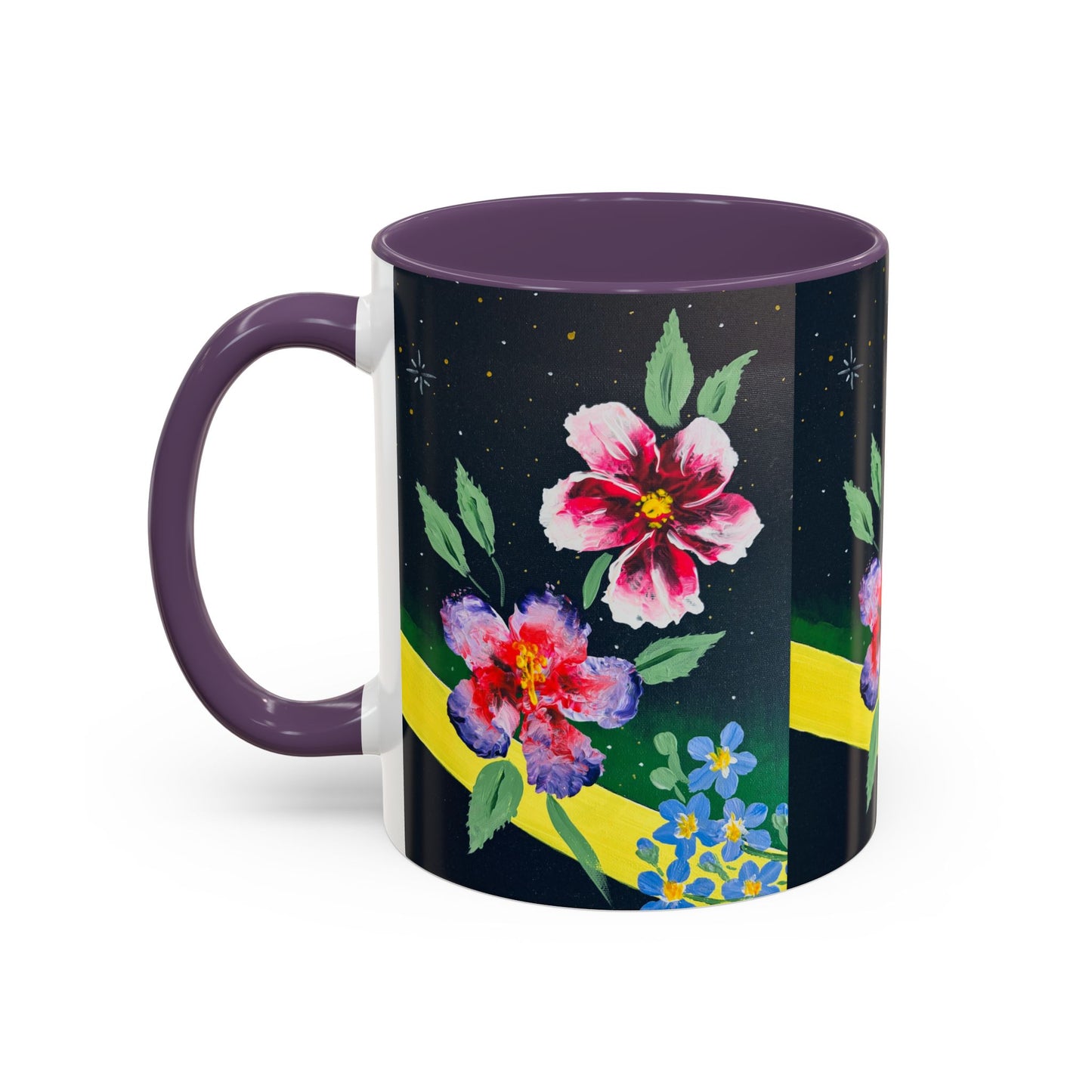 Floral Night Sky Coffee Mug - Elegant Floral Accent Mug for Tea Lovers, Unique Gift, Home Decor, Party Favors, Mother's Day, Birthday