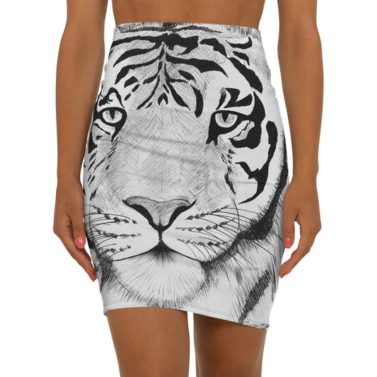 Women’s Tiger Print Pencil Skirt | Stylish Office Wear, Animal Lover Fashion, Unique Gift, Trendy Skirt, Everyday Chic Outfit