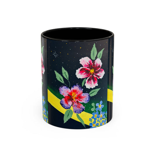 Floral Night Sky Coffee Mug - Elegant Floral Accent Mug for Tea Lovers, Unique Gift, Home Decor, Party Favors, Mother's Day, Birthday