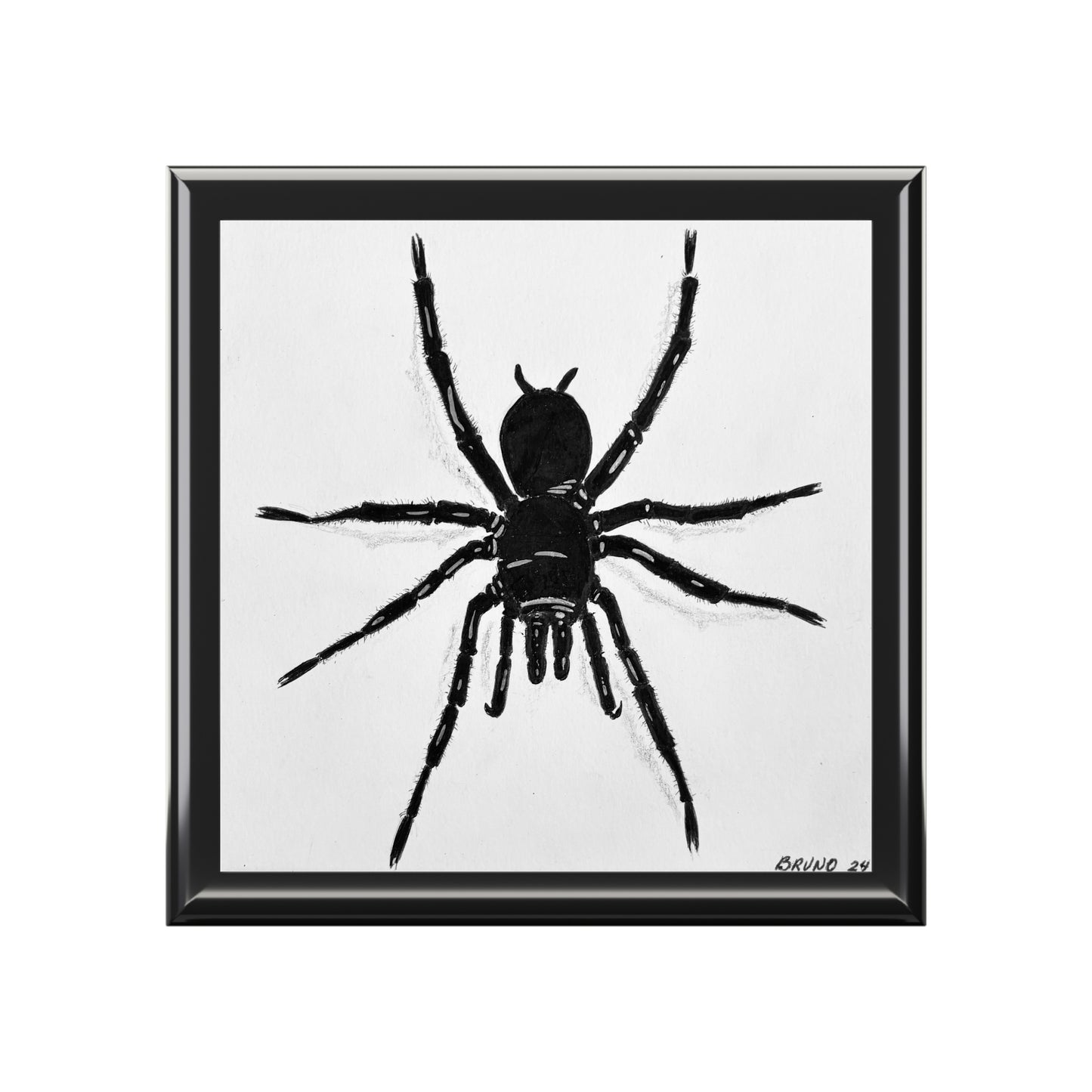 Black Spider Jewelry Box for Gothic Decor, Unique Gift for Halloween, Elegant Storage, Nature Lover Keepsake Box, Home Accents