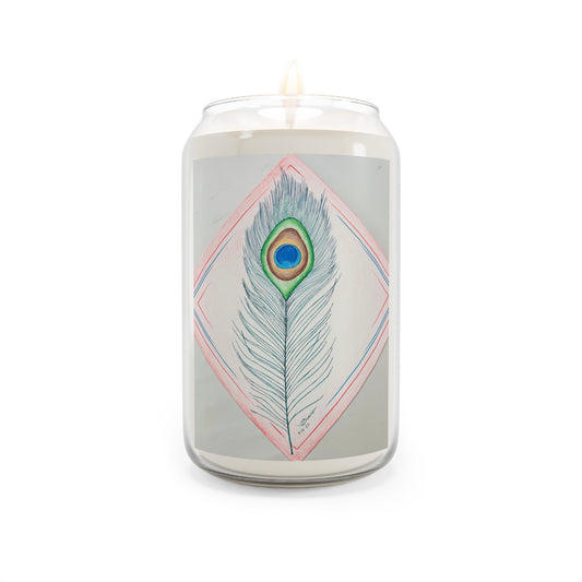 Peacock Feather Scented Candle, Aromatherapy Candle, Home Décor Gift, Relaxation Candle, Self-Care Essentials, Boho Decor