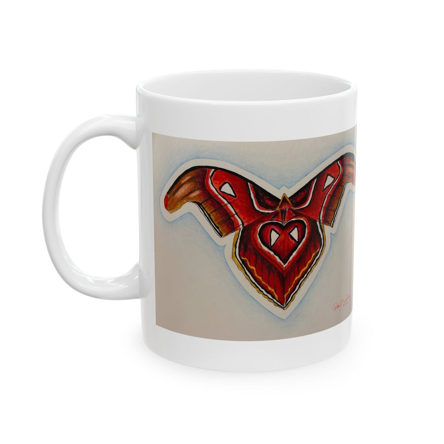 Ceramic Mug with Artistic Heart Design, Unique Gift for Art Lovers, Coffee Lover's Mug, Valentine's Day Gift, Home Decor