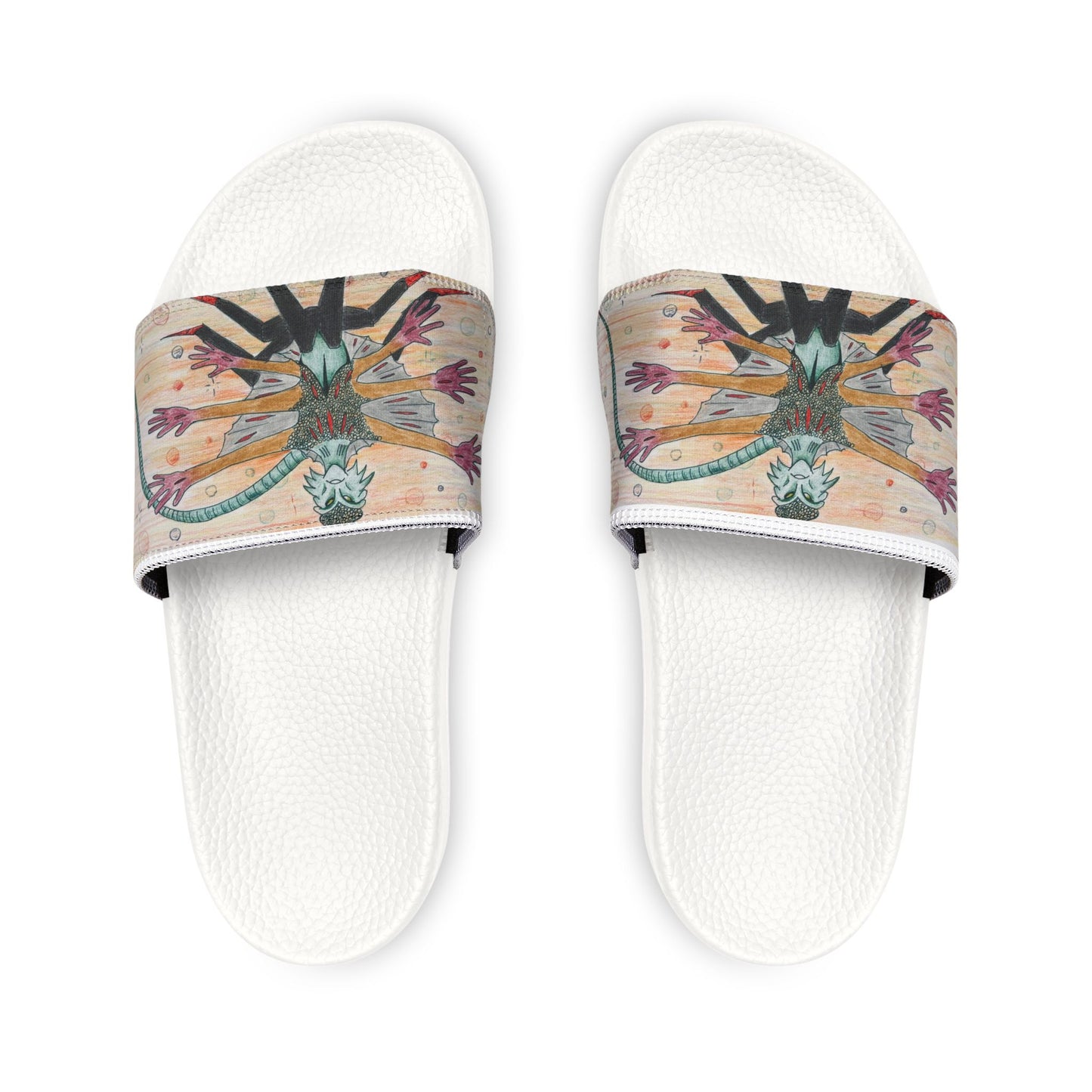 Artistic Men's Removable-Strap Sandals, Fashion Slide Sandals, Casual Summer Footwear, Unique Beach Sandals, Trendy Slip-On Shoes