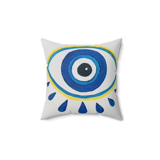 Bohemian Eye Design Pillow, Home Decor, Cozy Throw Pillow, Protection Symbol Cushion, Gift for Friends, Living Room Accent