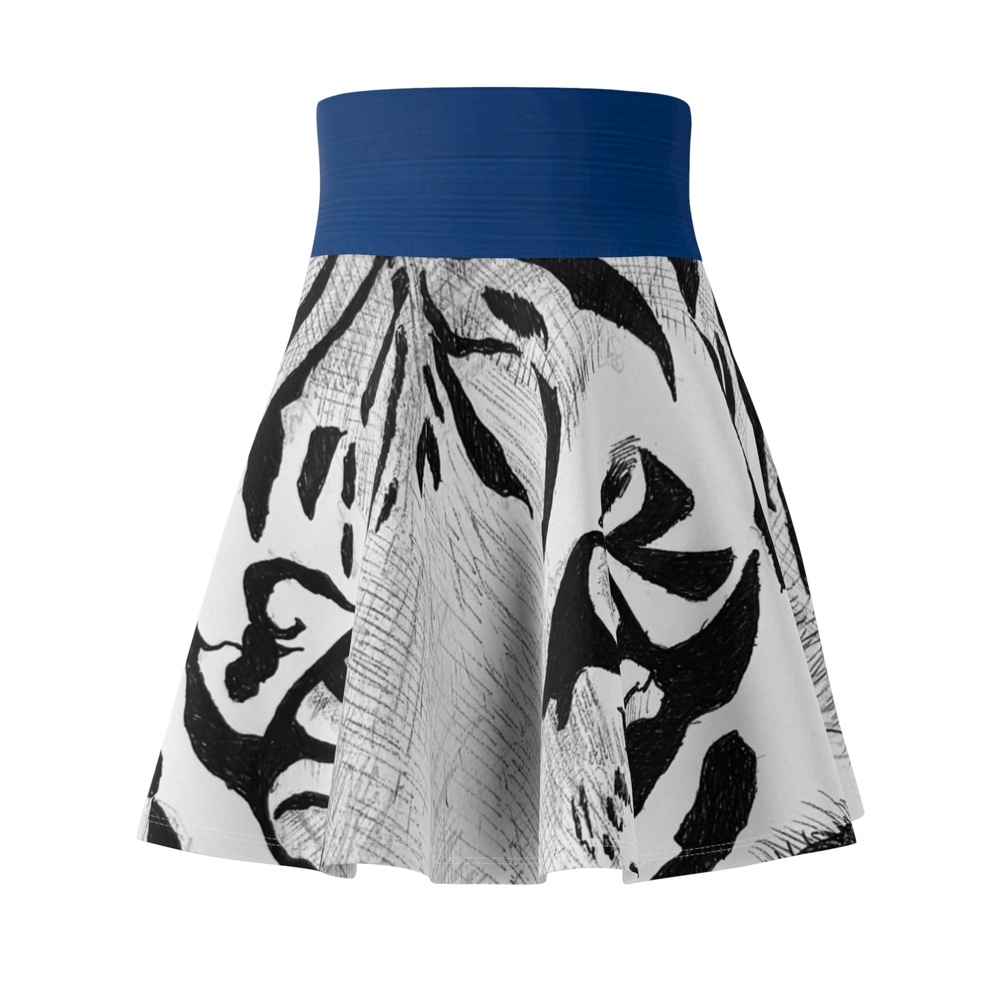 Black & White Graphic Women's Skater Skirt - Trendy AOP Dress, Cute Fashion Bottoms, Festival Wear, Casual Outfit, Gifts for Her