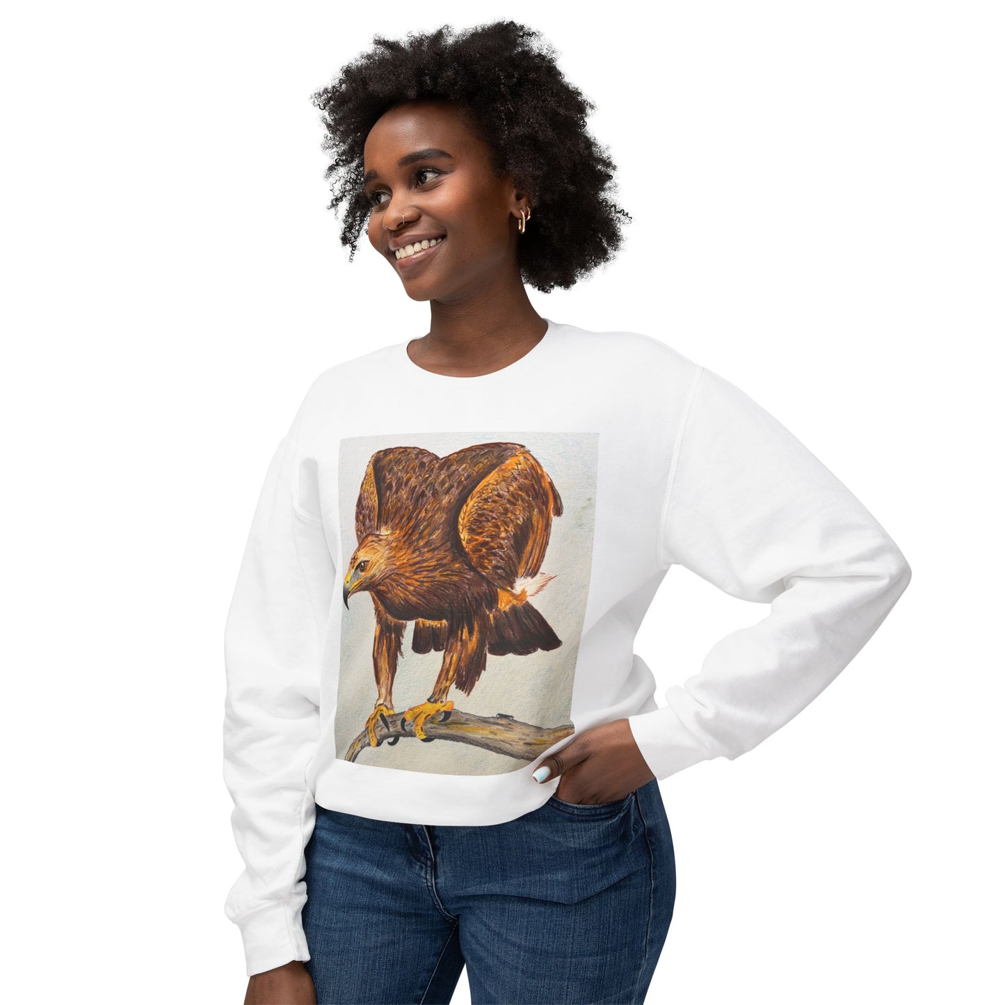 Vintage Eagle Graphic Crewneck Sweatshirt - Nature Lover Gift, Animal Sweatshirt, Casual Wear, Gift for Him/Her, Eco-Friendly Fashion