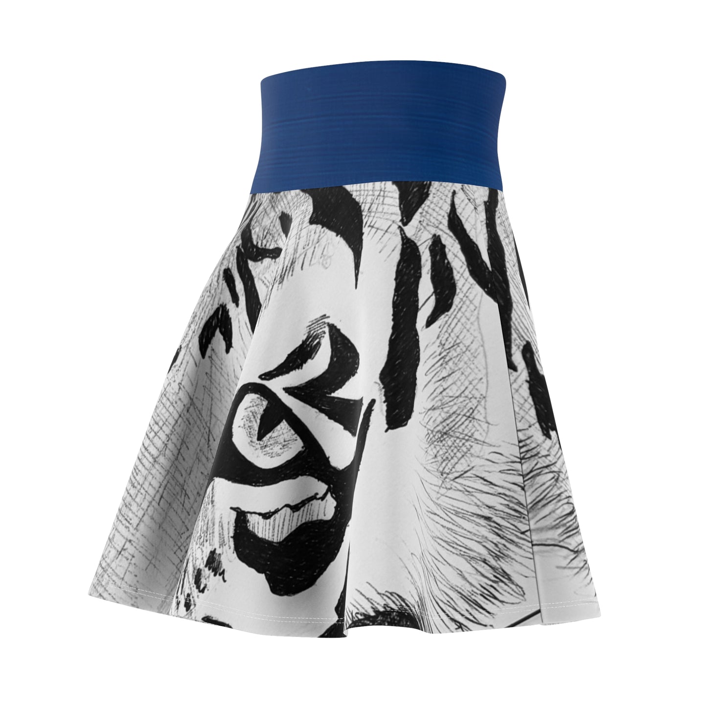 Black & White Graphic Women's Skater Skirt - Trendy AOP Dress, Cute Fashion Bottoms, Festival Wear, Casual Outfit, Gifts for Her