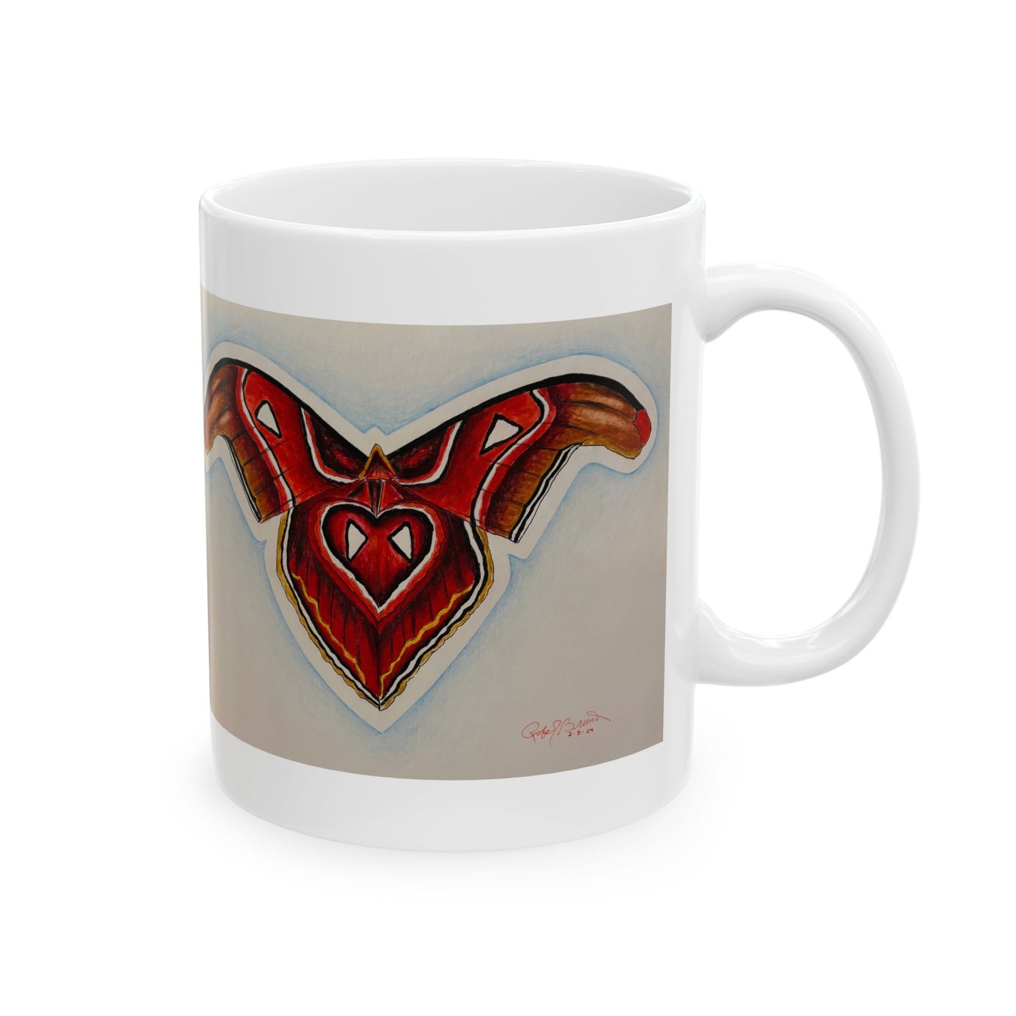 Ceramic Mug with Artistic Heart Design, Unique Gift for Art Lovers, Coffee Lover's Mug, Valentine's Day Gift, Home Decor